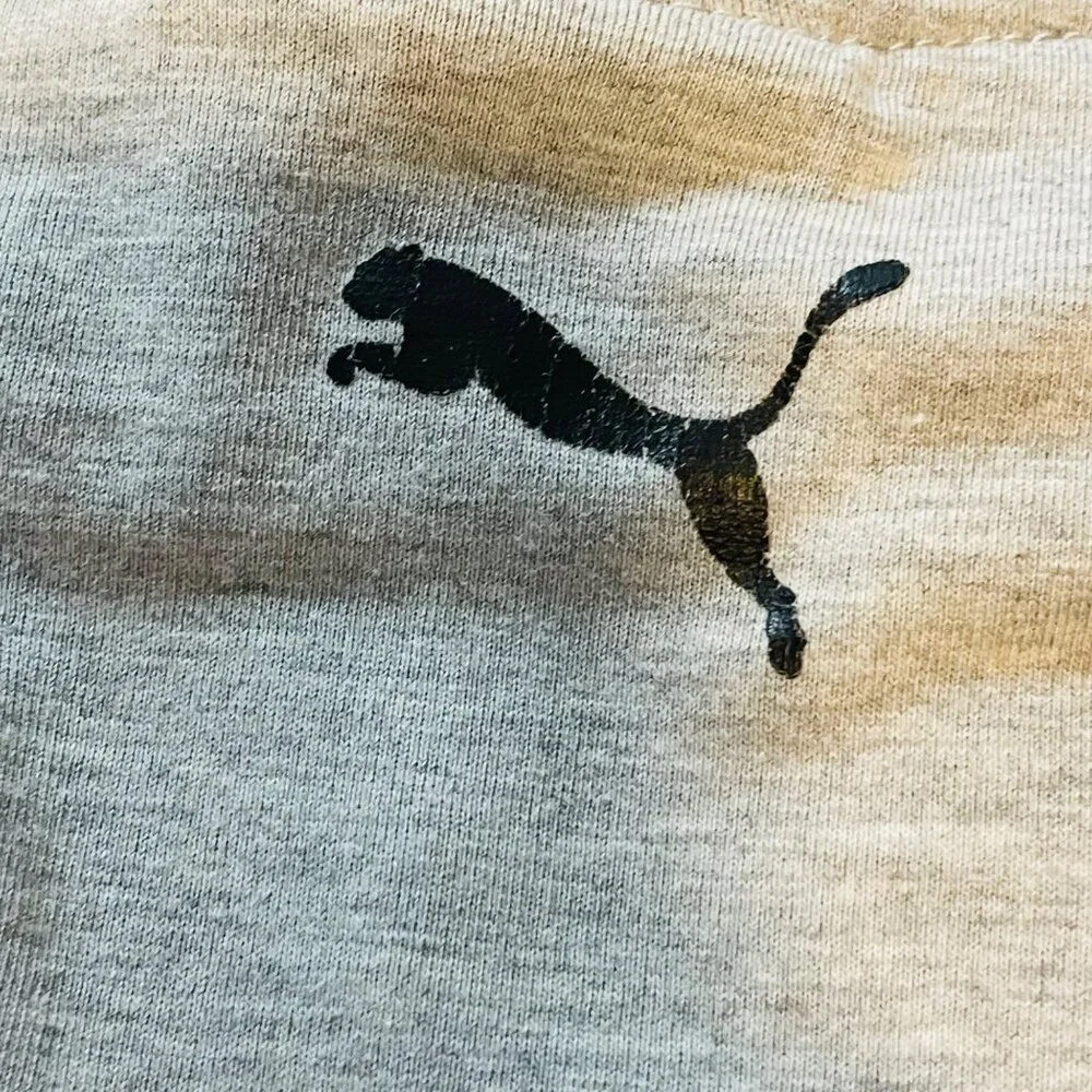 Puma Boys T-Shirt L (14-16) Survival Of The Fastest Graphic Tee Beige Short Slee - Picture 5 of 9